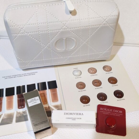 Dior Beauty Highlighter (4K02), Lip Plumper (4K01), White Pouch, Bundle of 7 NEW - Picture 3 of 4